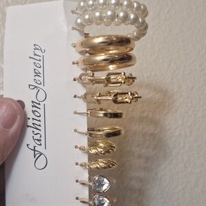 6 pair Gold Tone earrings